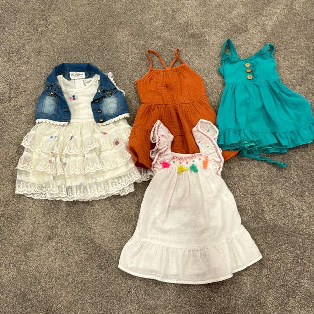 2T Toddler Girl Bundle of 4 Dresses